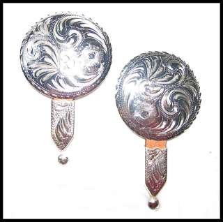 SILVER BLANKET CONCHOS & TEAR DROPS LEATHER RIBBONS  