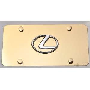  Lexus 3d Logo on Gold License Plate Automotive