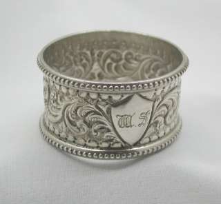 Lovely Victorian Solid Silver Ornate Serviette Ring  
