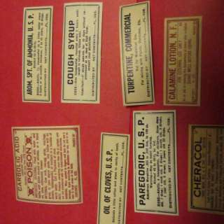 RX Apothecary medicine bottle label gum vintage old ant  