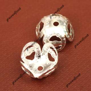 Approx 50pcs 8.01mm Flower Style Silver Plated Bead Caps Findings ZC76 