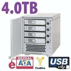  4.0TB FUSION D400Q 4BAY QUAD INTERFACE W/DRV FW400/800/USB 
