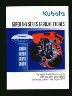 Kubota GH170 GH280 GH340 GH400 Gasoline Engine Brochure  
