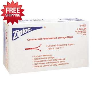 Ziploc Double Zipper Clear Plastic Bags with Write On Panel, 2 Gallons 