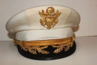 US Army Luxenberg Field Grade Officers Visor Cap White Owned by 