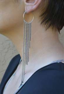 Edie Sedgwick Insp. Tiered Multi Chain Sterling Silver Shoulder Duster 