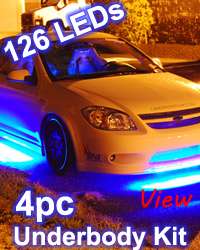 4pc BLUE INTERIOR LIGHTING LIGHT KIT 9 INCH TUBES  