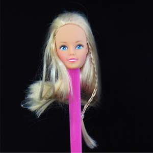 New Golden Straight Long Hair Head For Barbie Doll Toys  