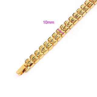 Fashion 18K Solid Yellow Gold Filled bracelet 200*10mm  