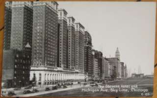 1940 Realphoto Stevens Hotel/Michigan Ave  Chicago, IL  