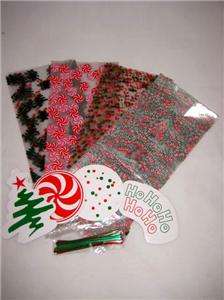 Holiday Christmas Cello Bags Tie On Tags Lot of 16 NEW  