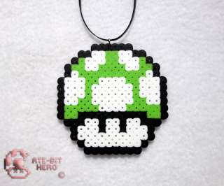 Super Mario 1up Necklace Bead Sprite Perler Art  