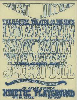 1969 LED ZEPPELIN Concert Handbill, Kinetic Playground  