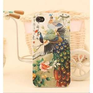   Back Case Cover for Apple Iphone 4 4g 4s  Peacock 