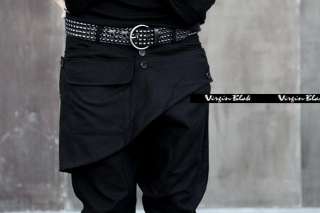 Virginblak HOMME Black Studded Leather Belt Rock Punk  