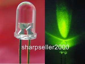 1000x 5mm Green 7000mcd Super Bright Water Clear LED G5  