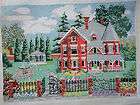Finished NEEDLEPOINT Tapestry Picture COUNTRY HOUSE & GARDEN 10x7