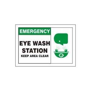 Labels EYE WASH STATION KEEP AREA CLEAR (W/GRAPHIC) Adhesive Dura 