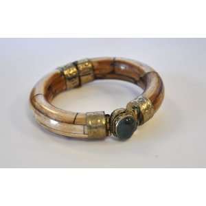 com Chunky Indian Bangle Bracelets with Brass & Wood Details   SO HOT 