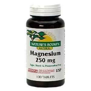  Natures Bounty Natural Magnesium, 250mg, 100 Caplets 