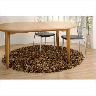 St. Croix Pelle Leather Brown Shag Round Rug  