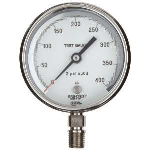 Ashcroft TPG L400/316X 01 Stainless Steel 316 Test Pressure Gauge, 3 