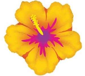 HAWAIIAN FLOWER HIBISCUS BALLOON GARDEN PARTY TIKI LUAU  