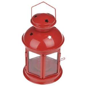   Artwedding Red Five Star Openable Iron Candle Holder