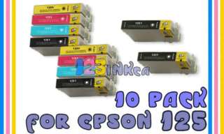 10 PACK 125 ink for Epson Stylus NX420 NX625 NX125 NX127  