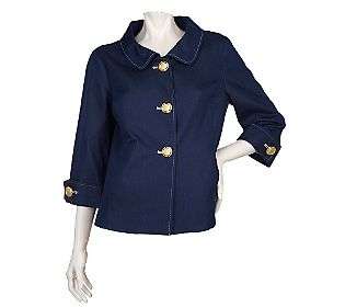 Top off your elegant ensemble with this jacket. Styled with 3/4 length 