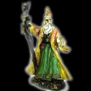  Wizard with Mysterious Goat Head Staff in Yellow Robe 