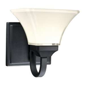   Black Wall Sconce with Lamina Blanca Glass 6811 66