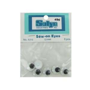  6 pc 12mm sew on eyes   Pack of 48 Toys & Games