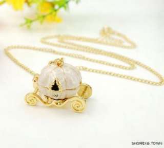 OPENABLE Magical Cinderella Pumpkin Carriage Necklace A  