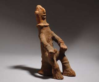 Bankoni Seated Pottery Figure   Mali Tribal Art  