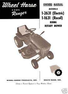 Wheel Horse Lawn Ranger Owners Manual No. 1 1631 1 2631  