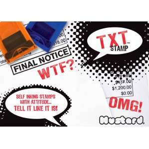 Text TXT Stamps   Self Inking Rubber Stamp   WTF & OMG   GIFTS 