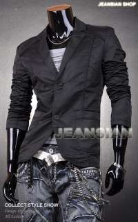 VVW Mens Designer Slim Fit Jacket Blazer Coat Shirt Stylish Black S M 