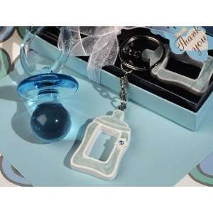  Cute Blue Baby Bottle Keychain Favors Baby