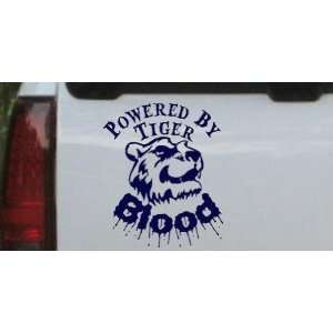 6in X 7.2in Navy    Powered By Tiger Blood Funny Car Window Wall 