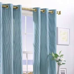  Natural Ticking Stripe Insulated Window Panels   80x95 