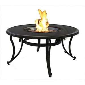   42 Black Glass Chat Table with Matching Center Top 