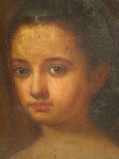   US Antique PHILADELPHIA Estate YOUNG LADY Portrait PAINTING  