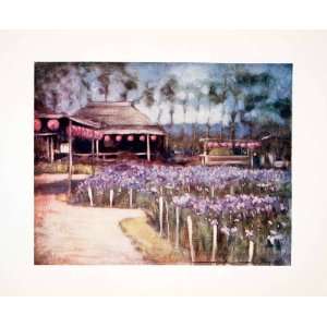  1905 Color Print Mortimer Menpes Asian Art Japanese Iris 