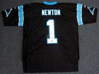 Cam Newton Autographed Carolina Panthers Black Authentic Reebok Jersey 
