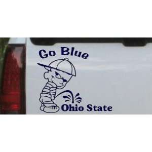 Go Blue Pee On Ohio State Car Window Wall Laptop Decal Sticker    Navy 
