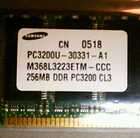 SAMSUNG 256MB DDR PC3200 CL3 184 PIN DIMM M368L3223FTN ​.