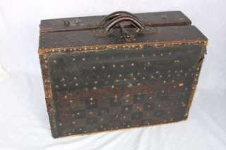 1859 pat Antique Suitcase Pre Civil War Gamblers Case ? RARE Chest 