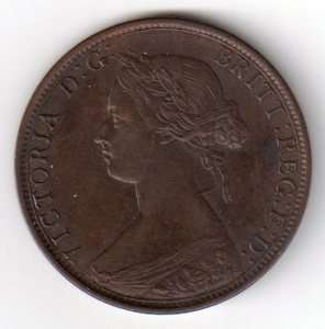 1864 Canada New Brunswick 1 Cent Coin Victoria  