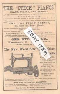 1868 AD WEED SEWING MACHINE LIBERTY BELL GEO WOODWARD  